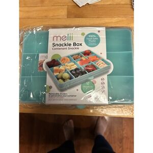 melii Snackle Box Removable Divider Easy Open‎ Snack Food Container *NEW* Aqua
